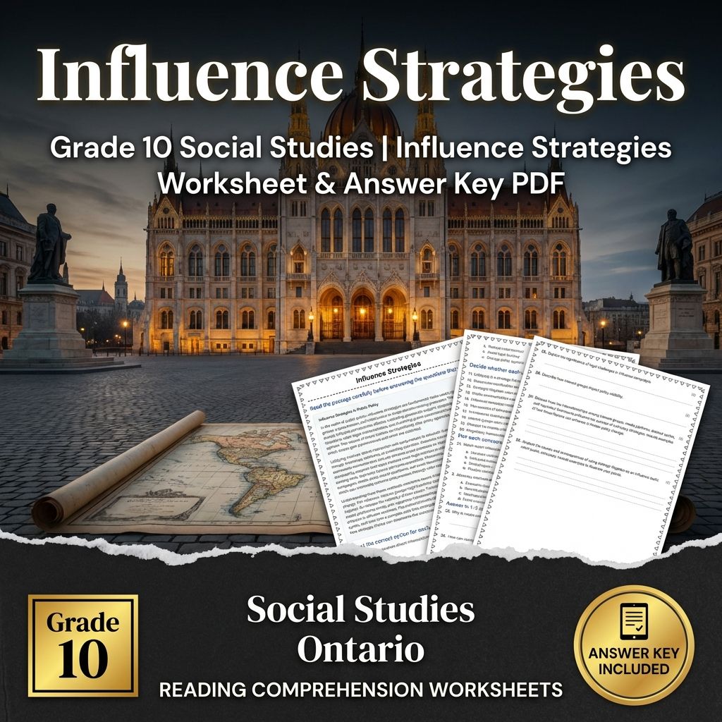 Grade 10 Social Studies | Influence Strategies Worksheet & Answer Key PDF