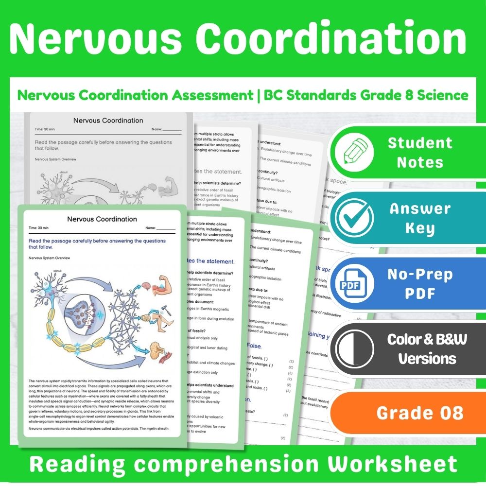 Grade 8 Science – Cell Structure & Function Assessment | Standards-Aligned Unit — included worksheet 9