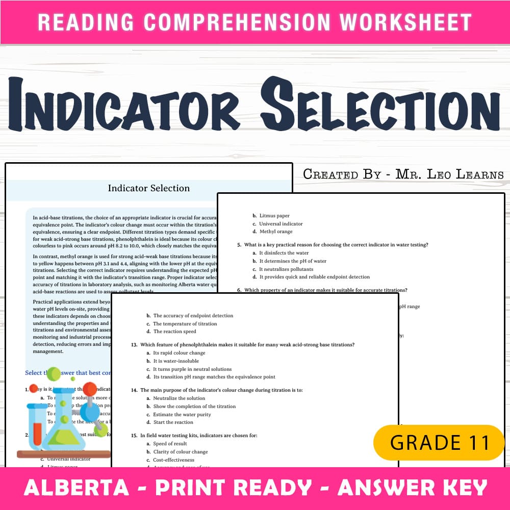 Grade 11 Science worksheet mcq paper worksheet — Grade 11 Science — Worksheet MCQ Paper for Mastering Indicator Selection…