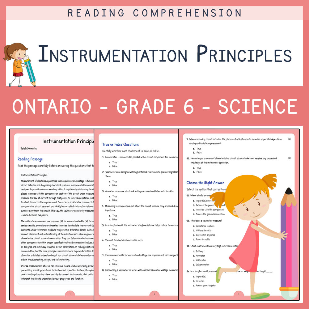 Grade 6 Science worksheet worksheet — Grade 6 Science | Instrumentation Principles Worksheet & Answer Key – Ontario Standa…