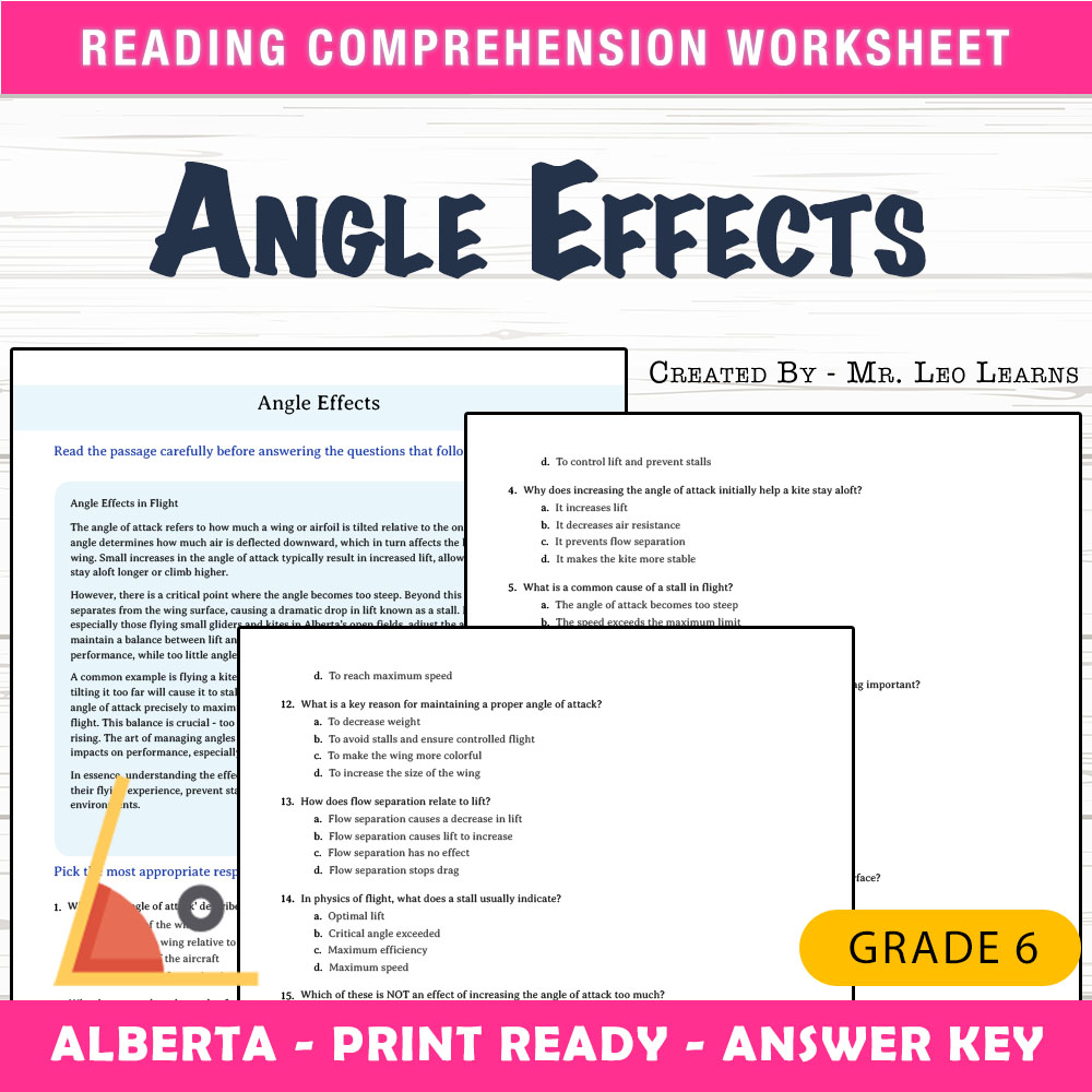 Grade 6 Science worksheet mcq paper worksheet — Grade 6 Science — Angle Effects Worksheet MCQ Paper for Master — page 1