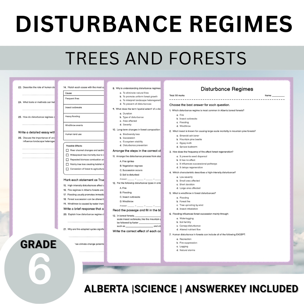 Grade 6 Science | Tree Anatomy, Ecology & Conservation Unit Worksheet Bundle — included worksheet 8
