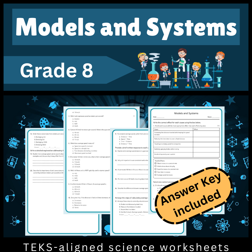 Grade 8 Science Worksheet Bundle | Ecosystems, Matter, Motion & More (TEKS Aligned) — included worksheet 25