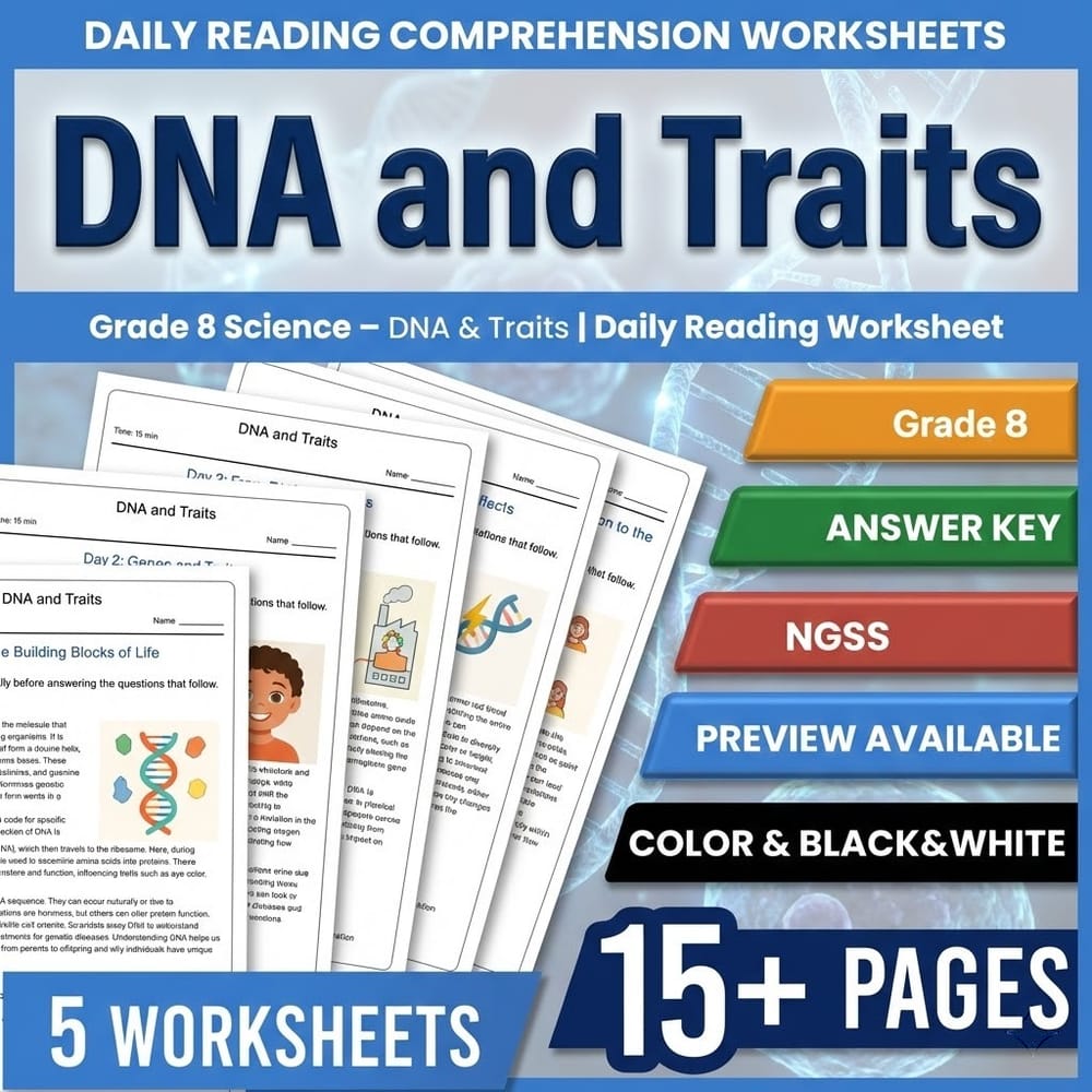 Grade 8 Science – DNA & Traits | Daily Reading Worksheet