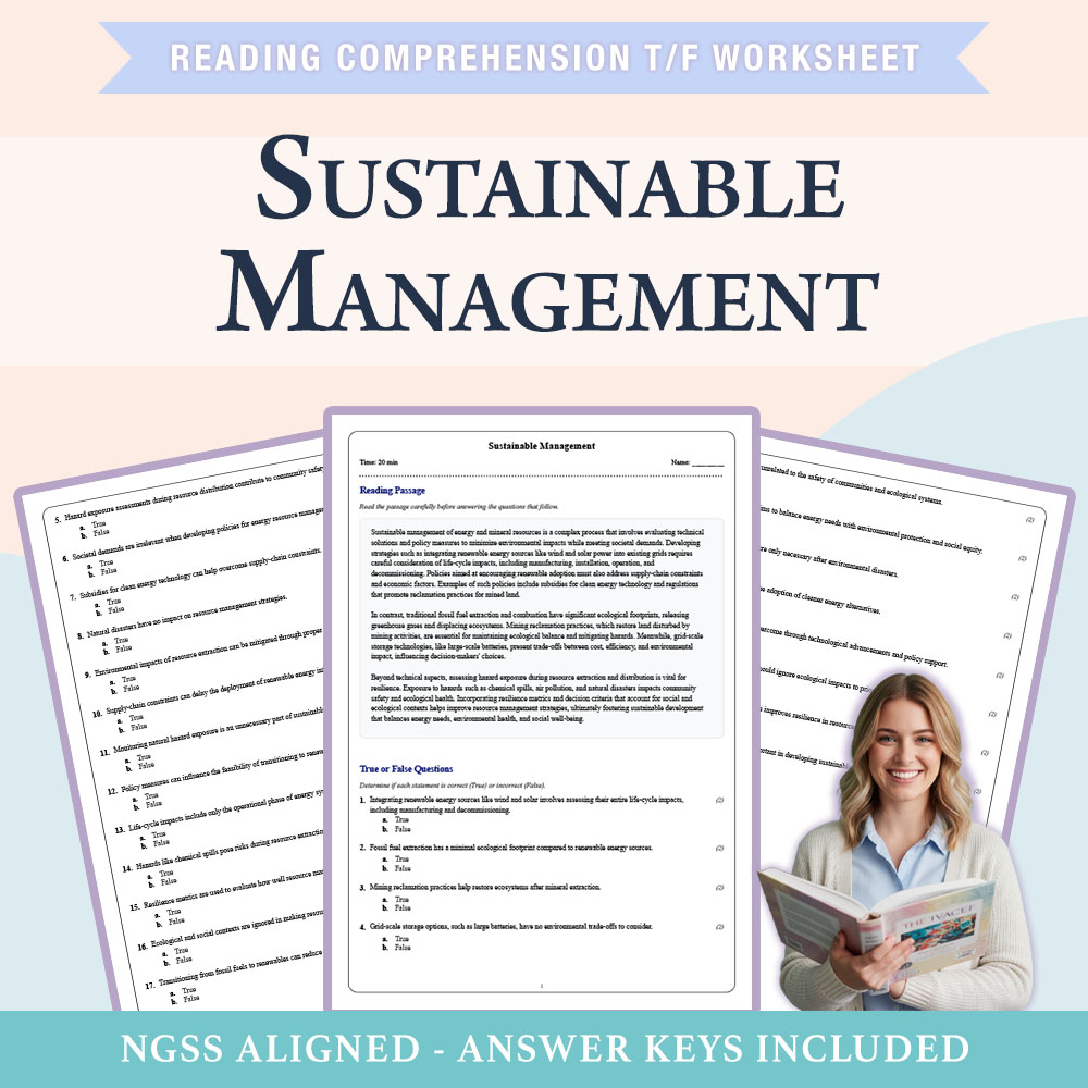 Grade 11 Science reading comprehensions true or false worksheet worksheet — 11th Grade Science | Sustainable Management Wo…