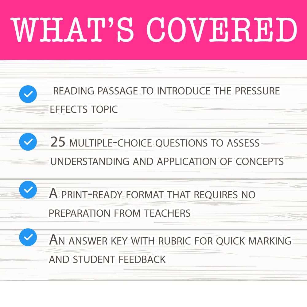 Grade 11 Science worksheet mcq paper worksheet — Grade 11 Science — Pressure Effects Worksheet MCQ Paper for Mastery — page 2