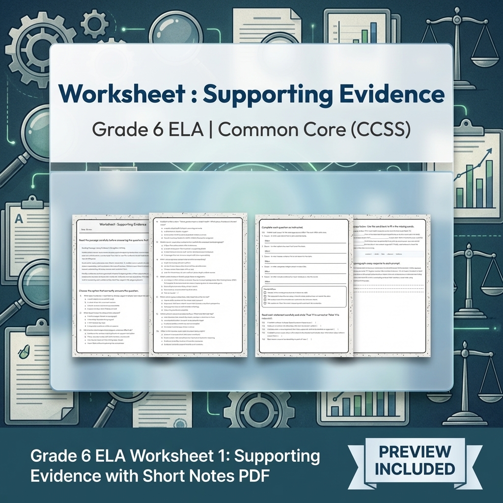 Grade 6 ELA Reading, Writing, & Grammar Full-Year Bundle (Common Core CCSS) — included worksheet 13