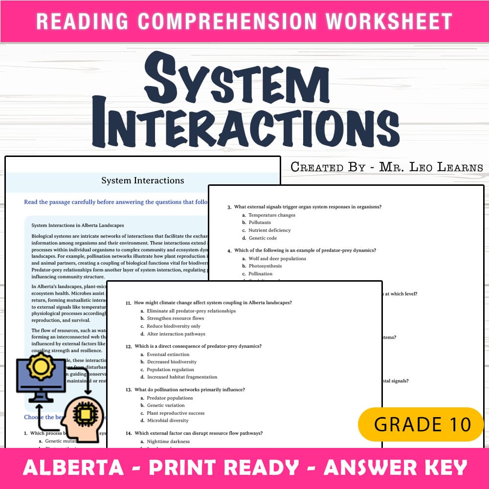 Grade 10 Science worksheet mcq paper worksheet — Grade 10 Science — Worksheet MCQ Paper for Mastering System Interactions…