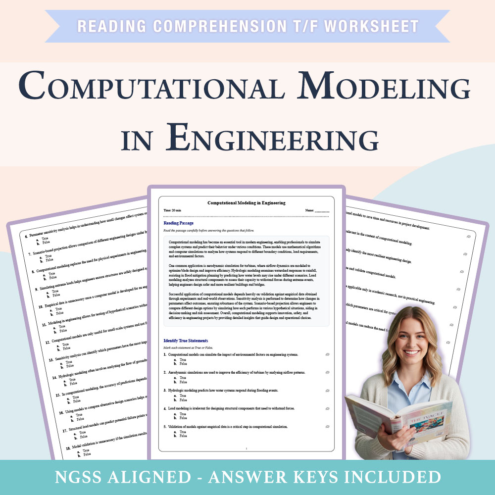 Grade 11 Science reading comprehensions true or false worksheet worksheet — 11th Grade Science | Computational Modeling in…