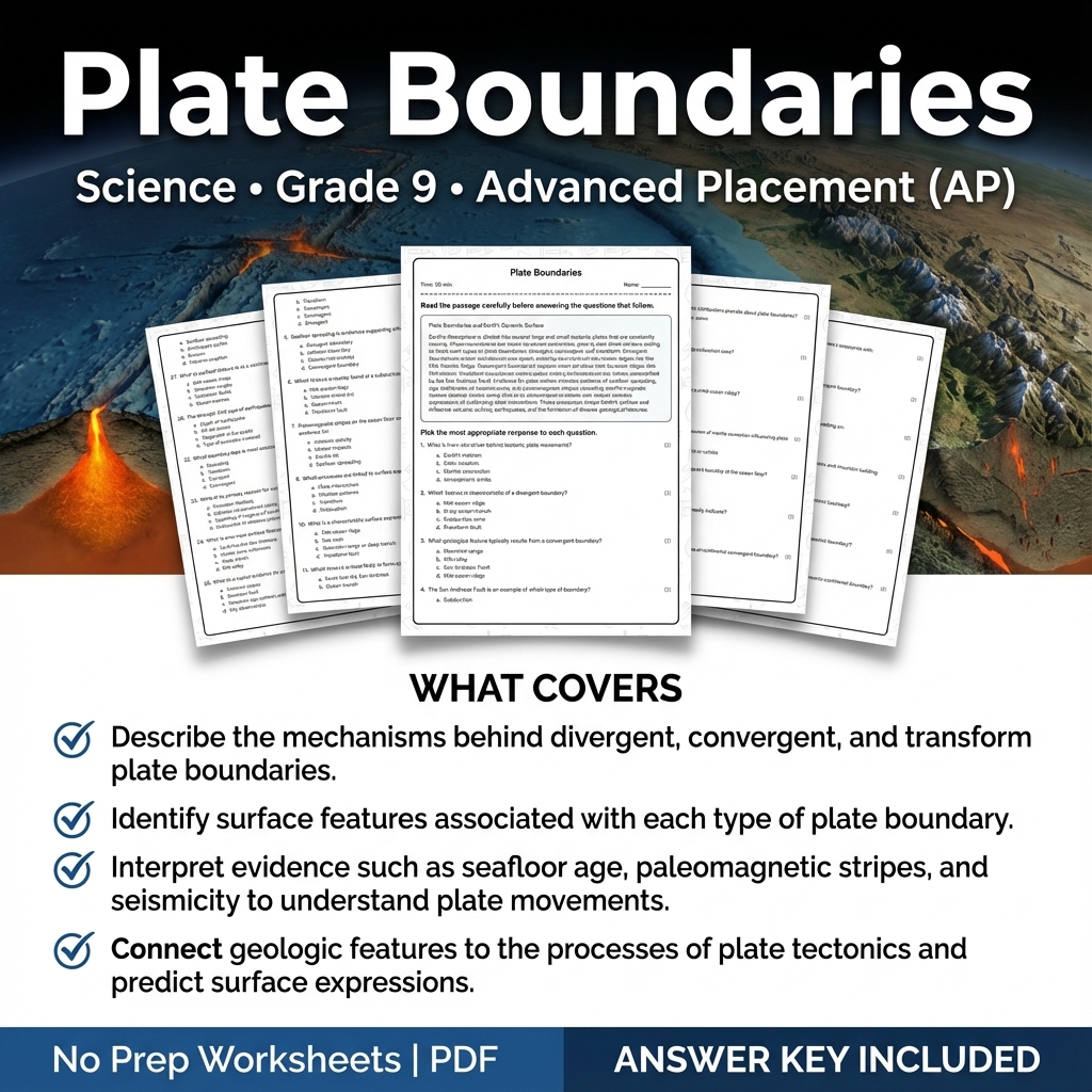 Grade 9 Science Worksheets Bundle | Physics, Earth Science & Biology  — included worksheet 19