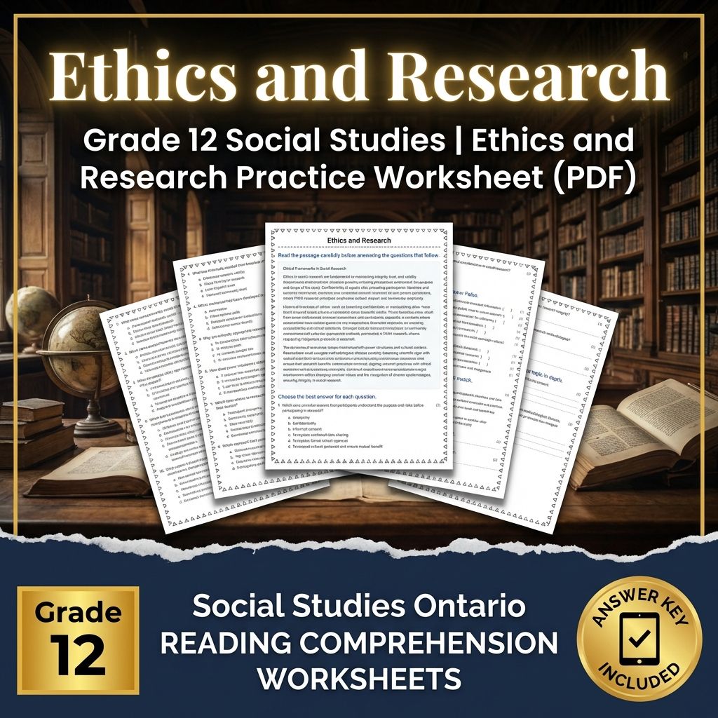 Grade 12 Social Studies | Ethics and Research Practice Worksheet (PDF)