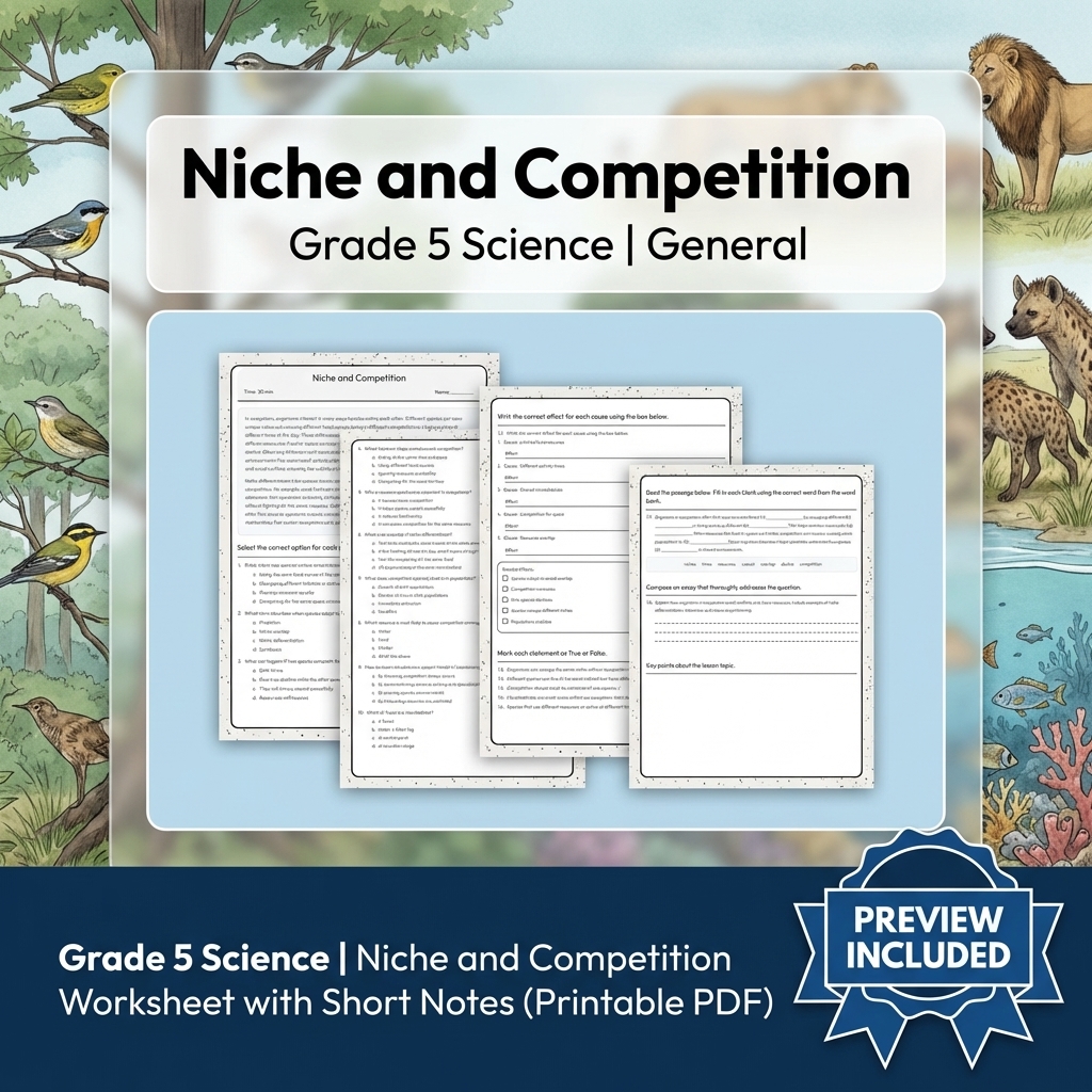 Grade 5 Science Lesson Group | Comprehensive Science Worksheets & Activities — included worksheet 5