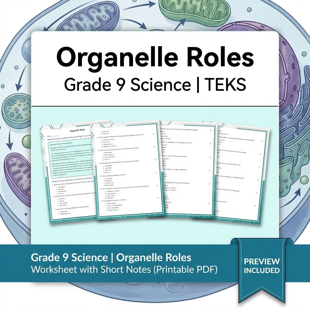 Grade 9 Science Worksheet Bundle: Cell Biology, Genetics & Ecology (Collection) — included worksheet 24