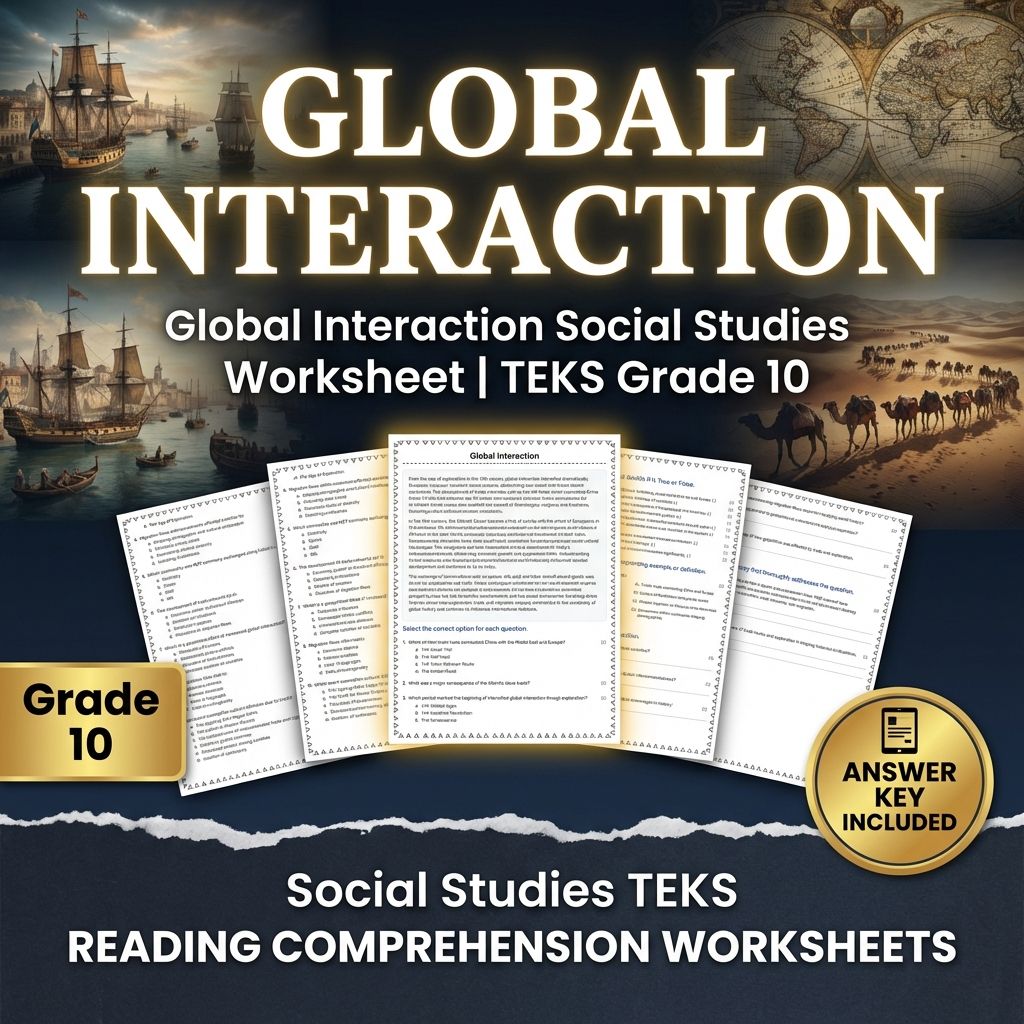 Global Interaction Social Studies Worksheet | TEKS Grade 10