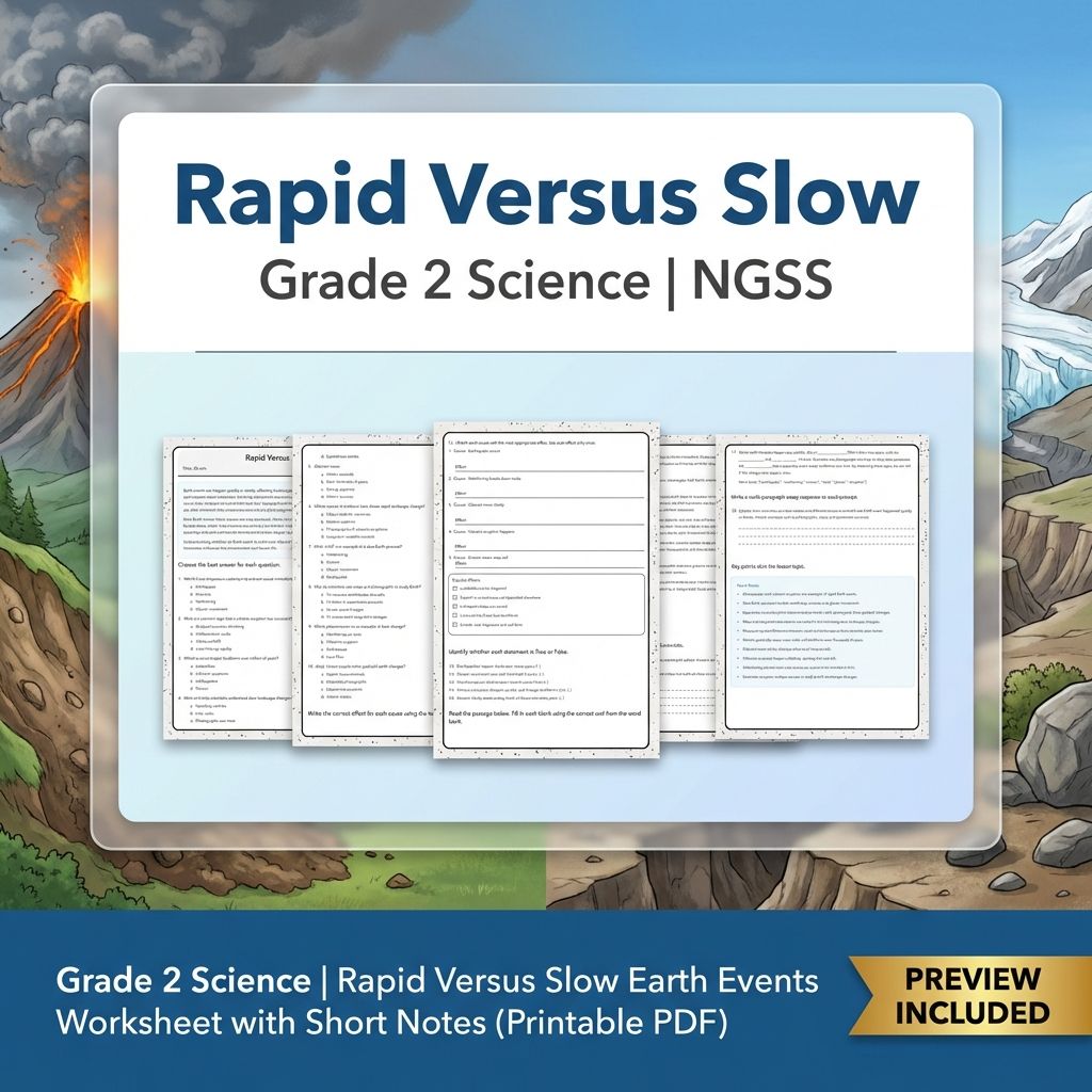 Grade 2 Science | Earth Events & Land Processes NGSS Unit Bundle (2 Worksheets) — included worksheet 1
