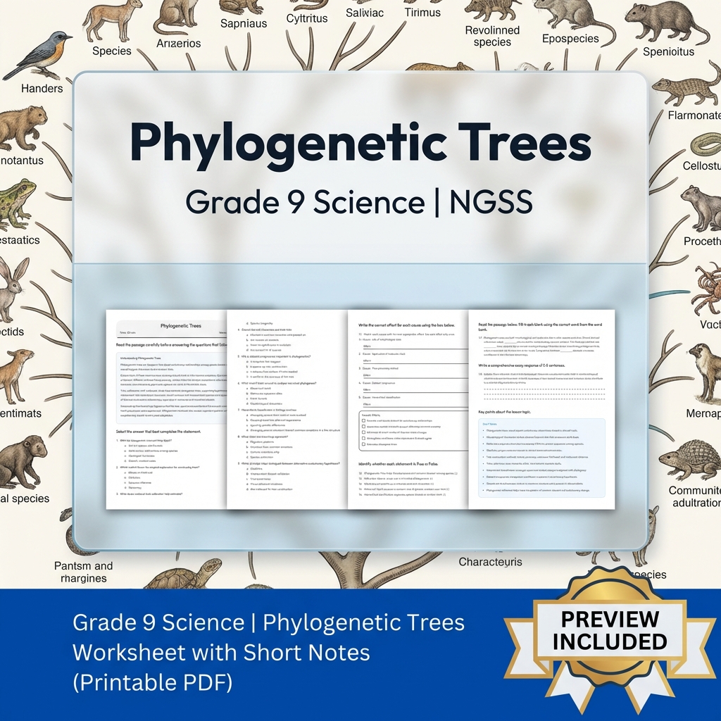 Grade 9 Science NGSS Worksheet Bundle – Comprehensive Year-Long Assessment Pack — included worksheet 28
