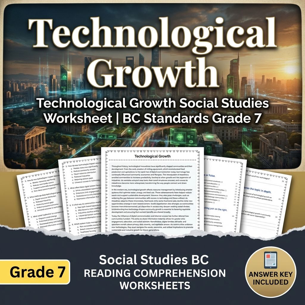 Technological Growth Social Studies Worksheet | BC Standards Grade 7