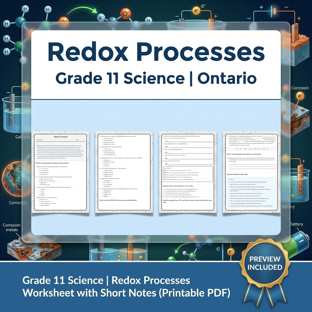 Grade 11 Science Full Year Bundle | Ontario Curriculum & Framework — included worksheet 25