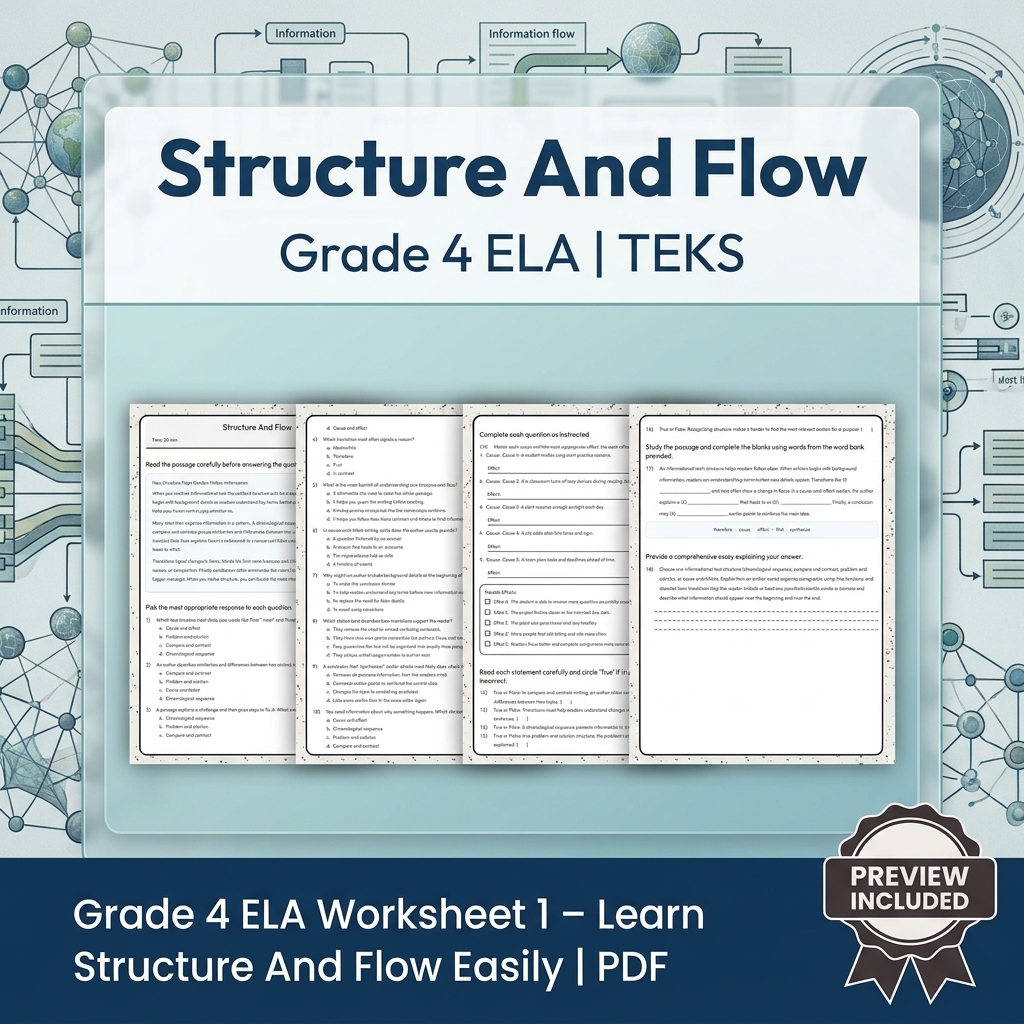 Grade 4 Text Features, Main Idea & Inferences ELA Lesson Bundle | TEKS — included worksheet 3
