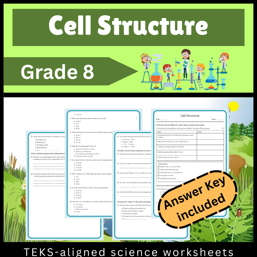 Grade 8 Science Worksheet Bundle | Ecosystems, Matter, Motion & More (TEKS Aligned) — included worksheet 26