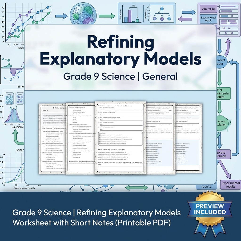 Grade 9 Science Data & Model Reasoning Full-Year Bundle: General Framework — included worksheet 15