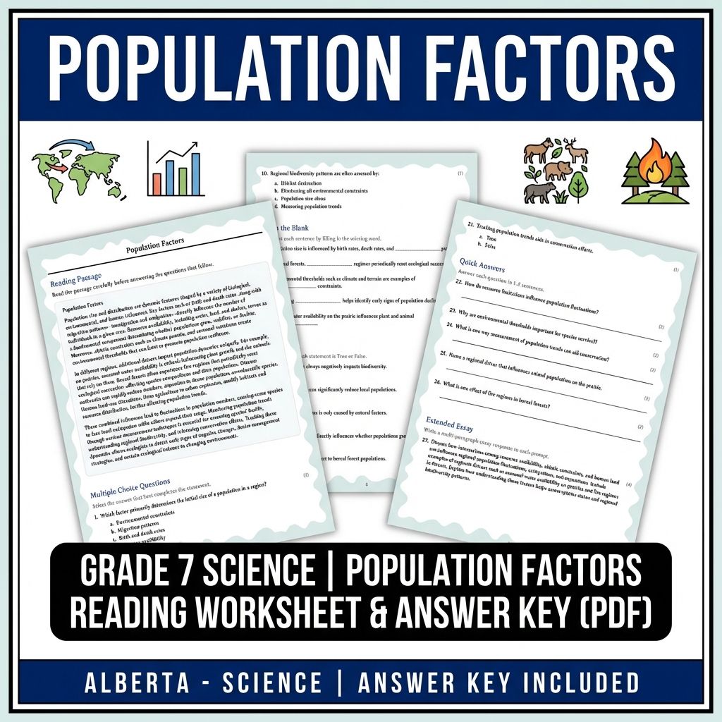 Grade 7 Science Worksheet Pack | Energy, Matter & Ecosystem Concepts — included worksheet 31