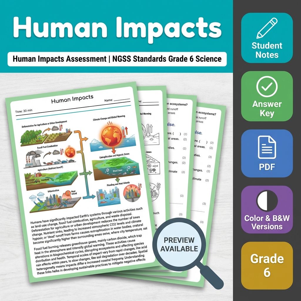 Grade 6 Science Full Year Bundle | NGSS Assessment Resources (Printable) — included worksheet 16