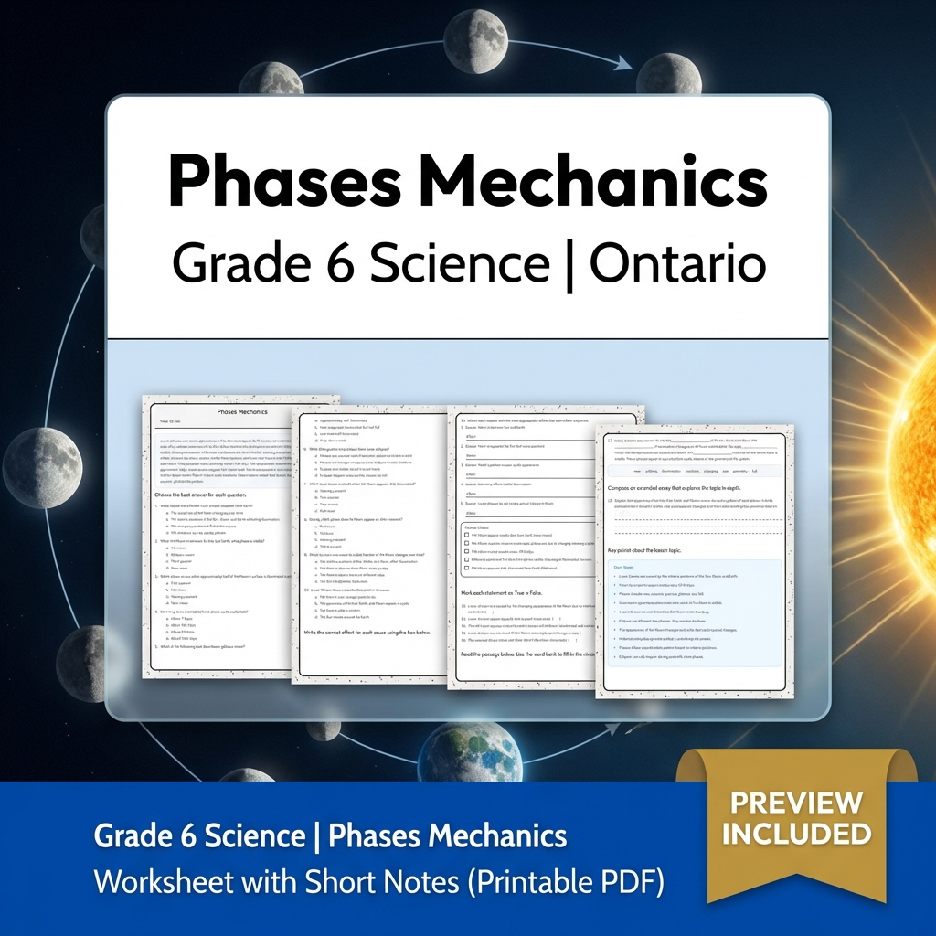 Grade 6 Science Lesson Group Bundle – Ontario Curriculum Worksheets — included worksheet 6