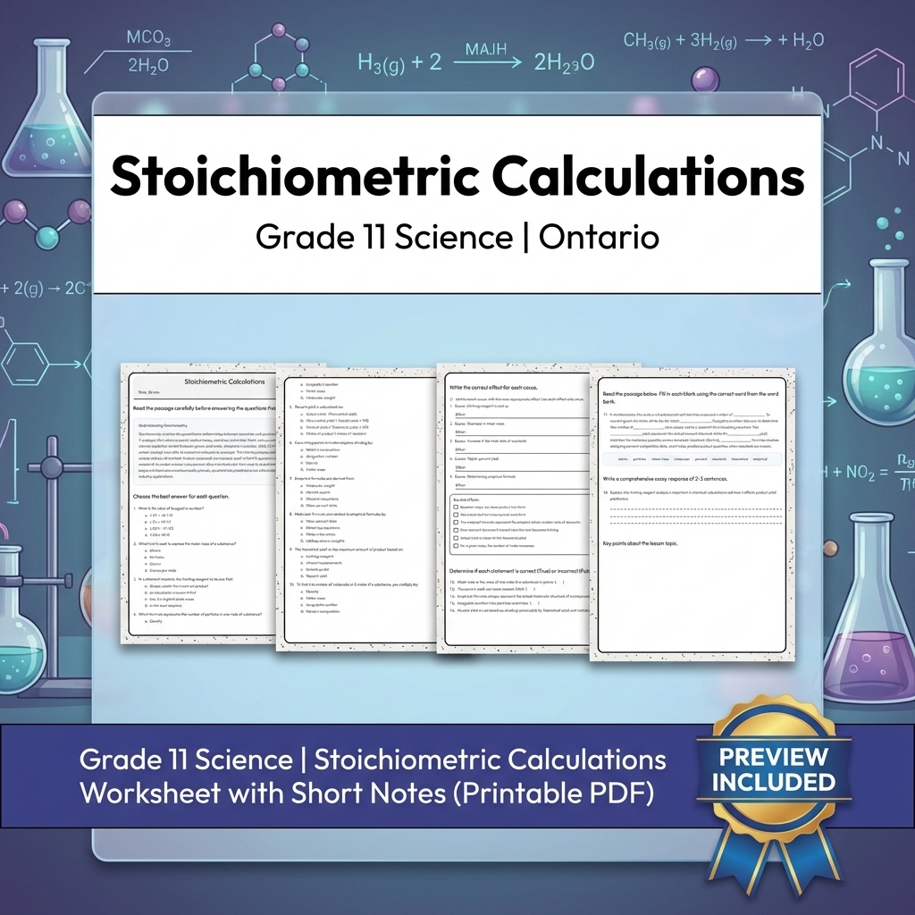 Grade 11 Science Full Year Bundle | Ontario Curriculum & Framework — included worksheet 27