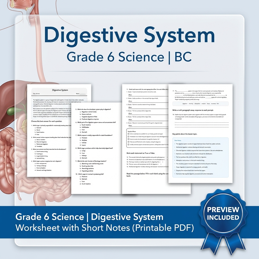 Grade 6 Science BC Ecosystems & Environmental Processes Worksheet Pack Full Year — included worksheet 29