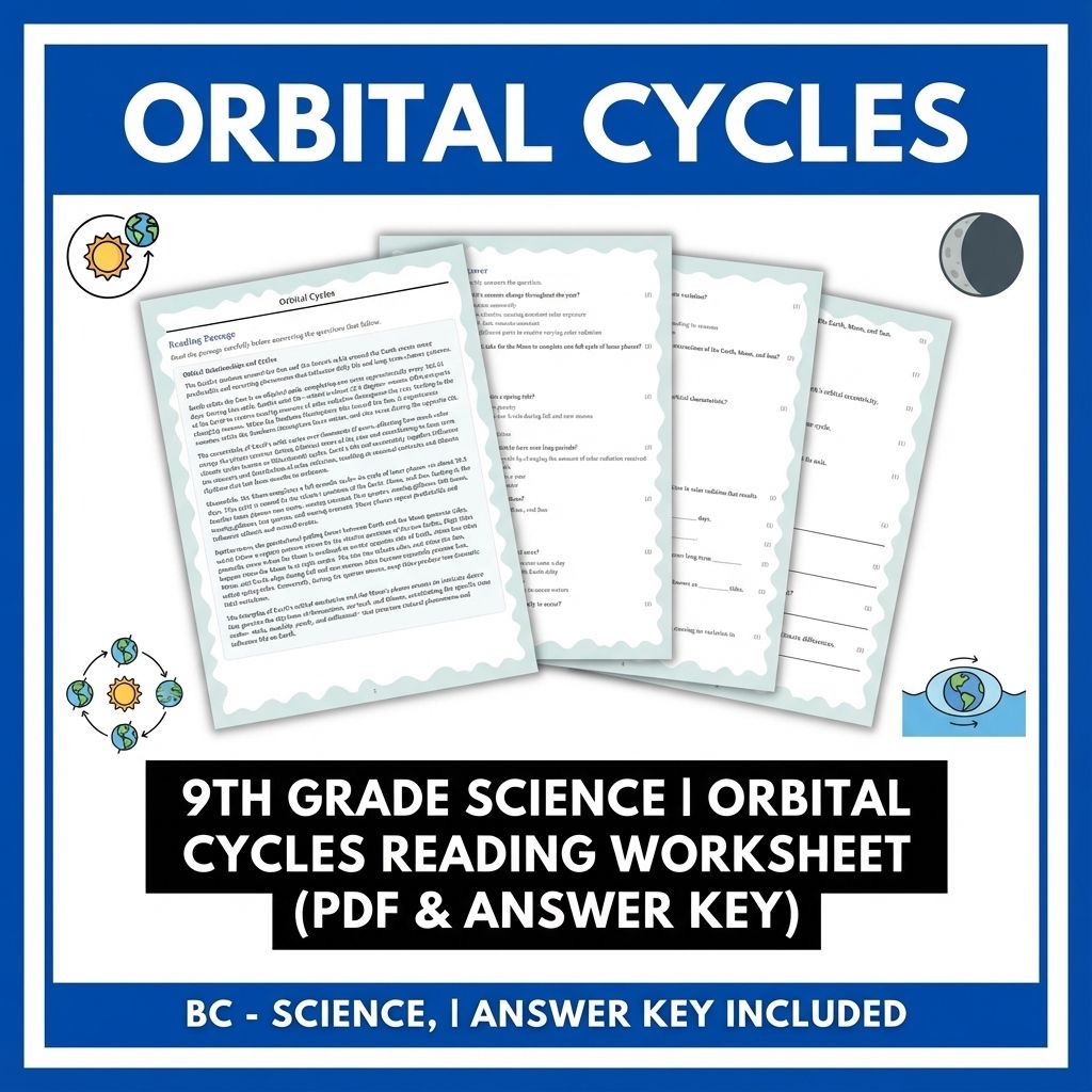 9th Grade Science | Orbital Cycles Reading Worksheet (PDF & Answer Key)