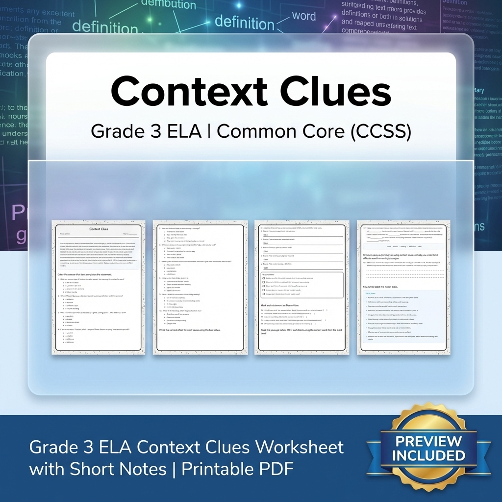 Grade 3 Text Evidence Writing ELA Full-Year Bundle for Common Core (CCSS) — included worksheet 17