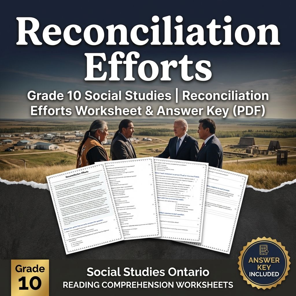 Grade 10 Social Studies | Reconciliation Efforts Worksheet & Answer Key (PDF)