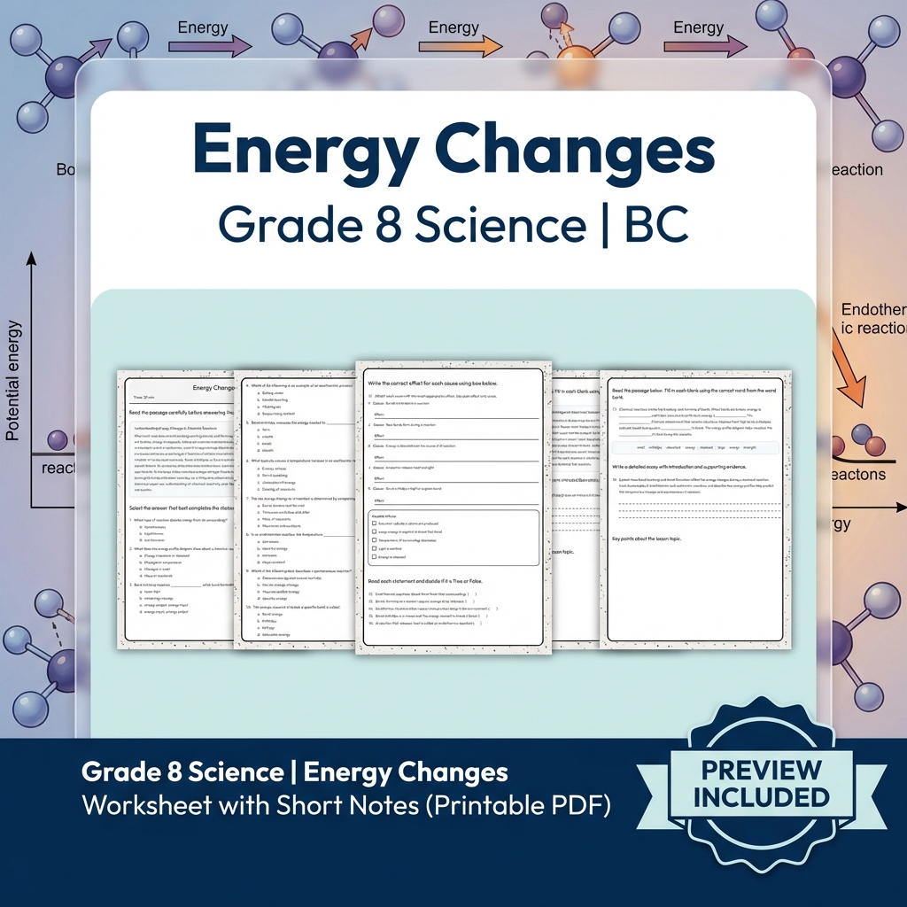 Grade 8 Science Full Year Bundle | Cell Biology, Ecosystems & Conservation — included worksheet 23