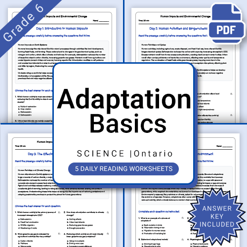 Grade 6 Science Biodiversity Lesson Bundle – Ecosystems and Conservation — included worksheet 11