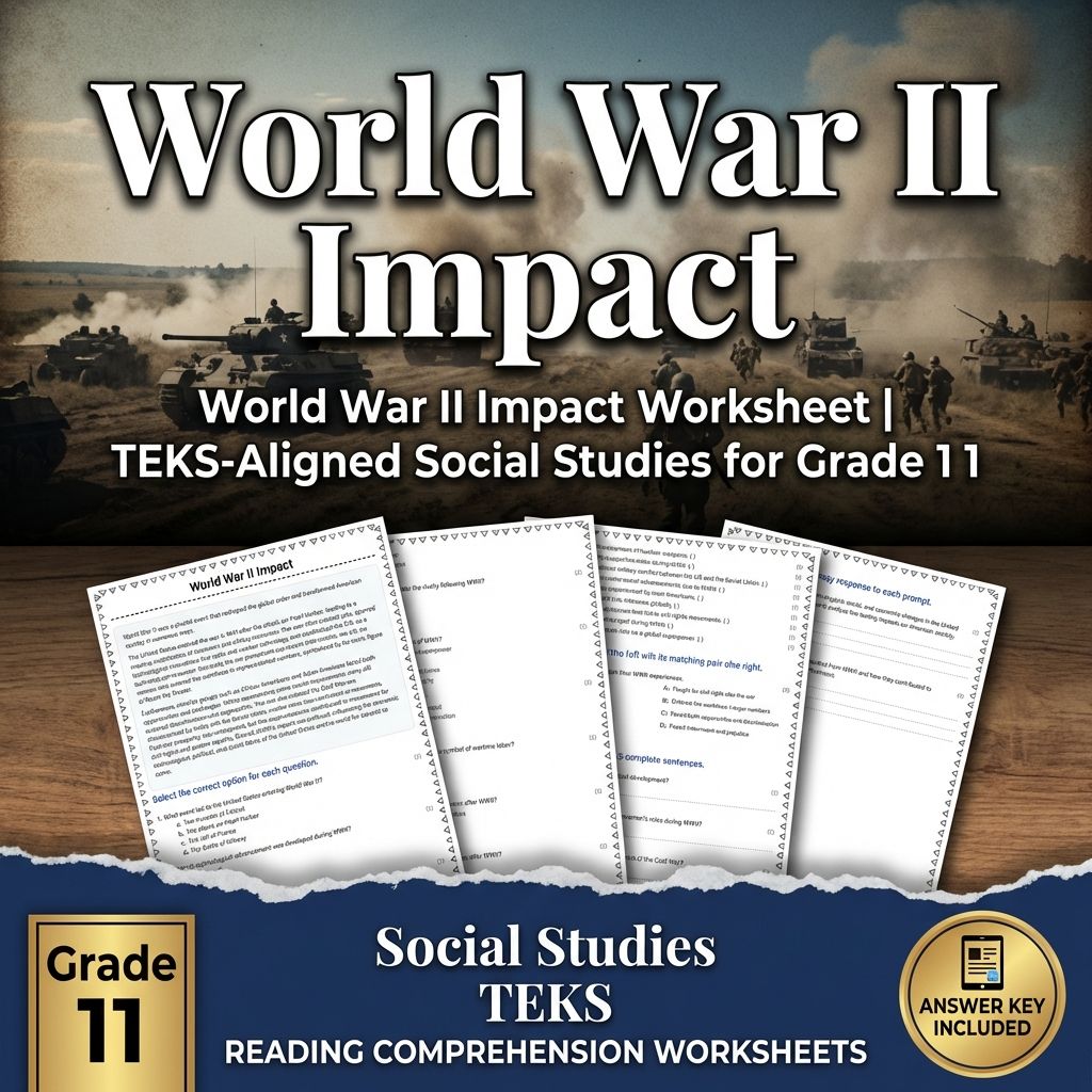 World War II Impact Worksheet | TEKS-Aligned Social Studies for Grade 11