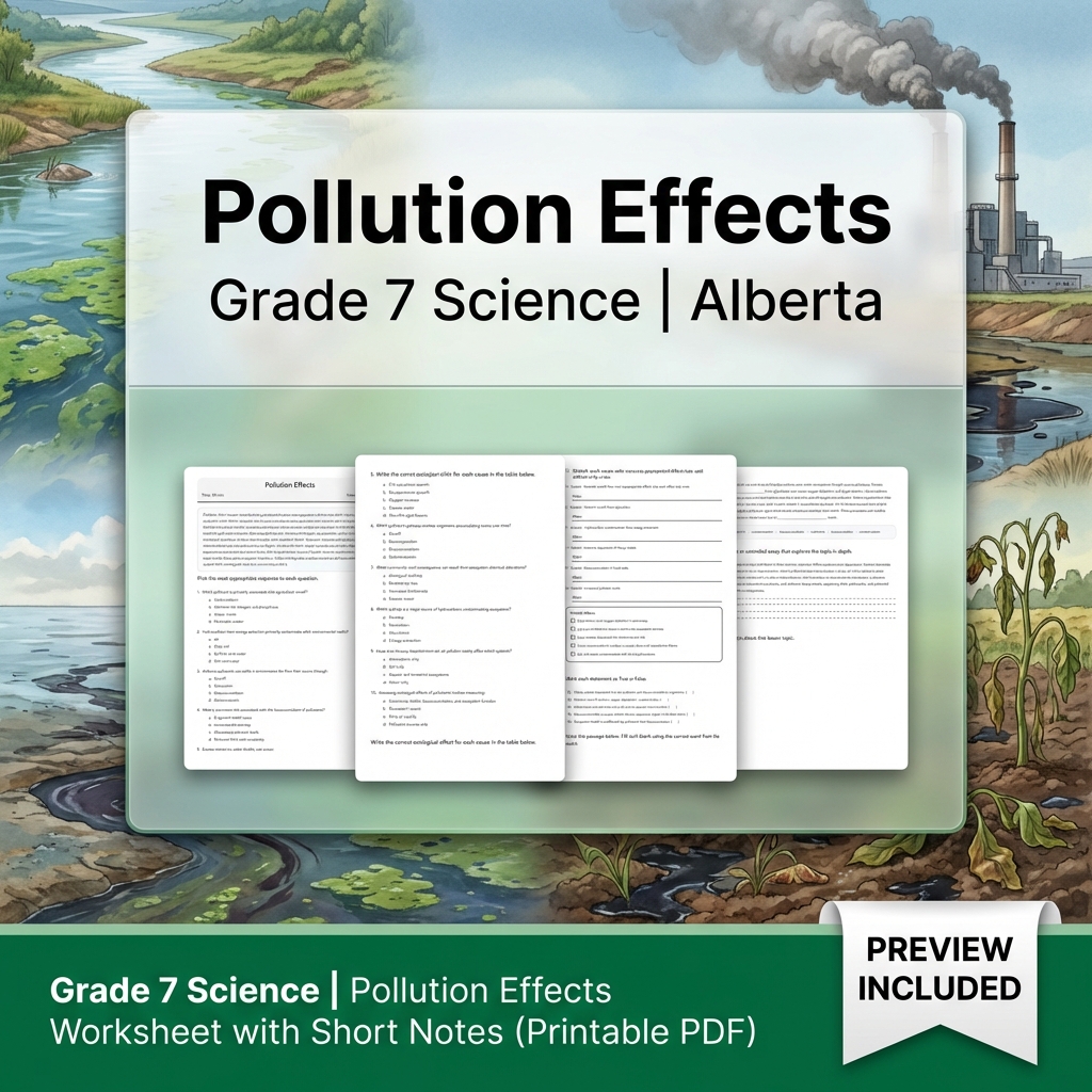 Grade 7 Science | Interactions & Ecosystems UNIT Bundle – Alberta Curriculum — included worksheet 9