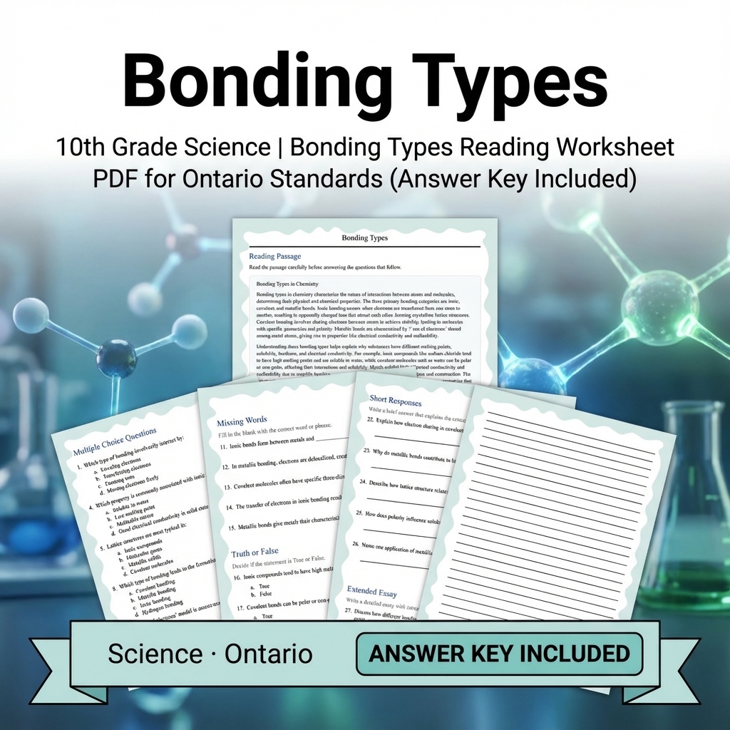 Grade 10 Science Unit Bundle | Chemistry, Atomic Structure & Reactions — included worksheet 4