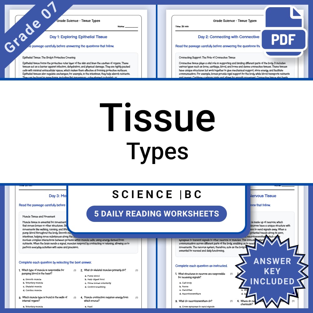 Grade 7 Science Lesson Group Bundle | Cell Structures and Processes — included worksheet 9