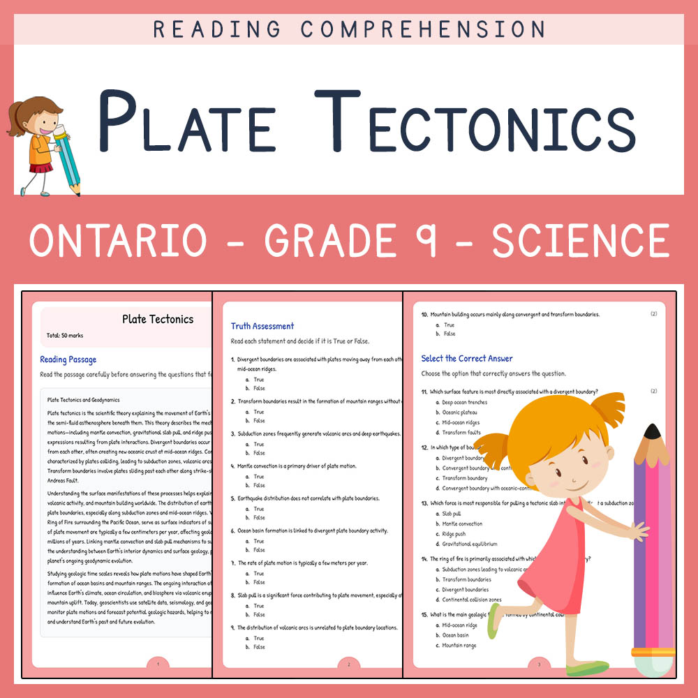 Grade 9 Science worksheet elena worksheet — Grade 9 Science | Plate Tectonics Worksheet Elena | Ontario Standards — page 1
