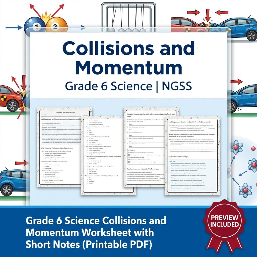 Grade 6 Science | Forces & Motion Unit Bundle NGSS Aligned Worksheets — included worksheet 2