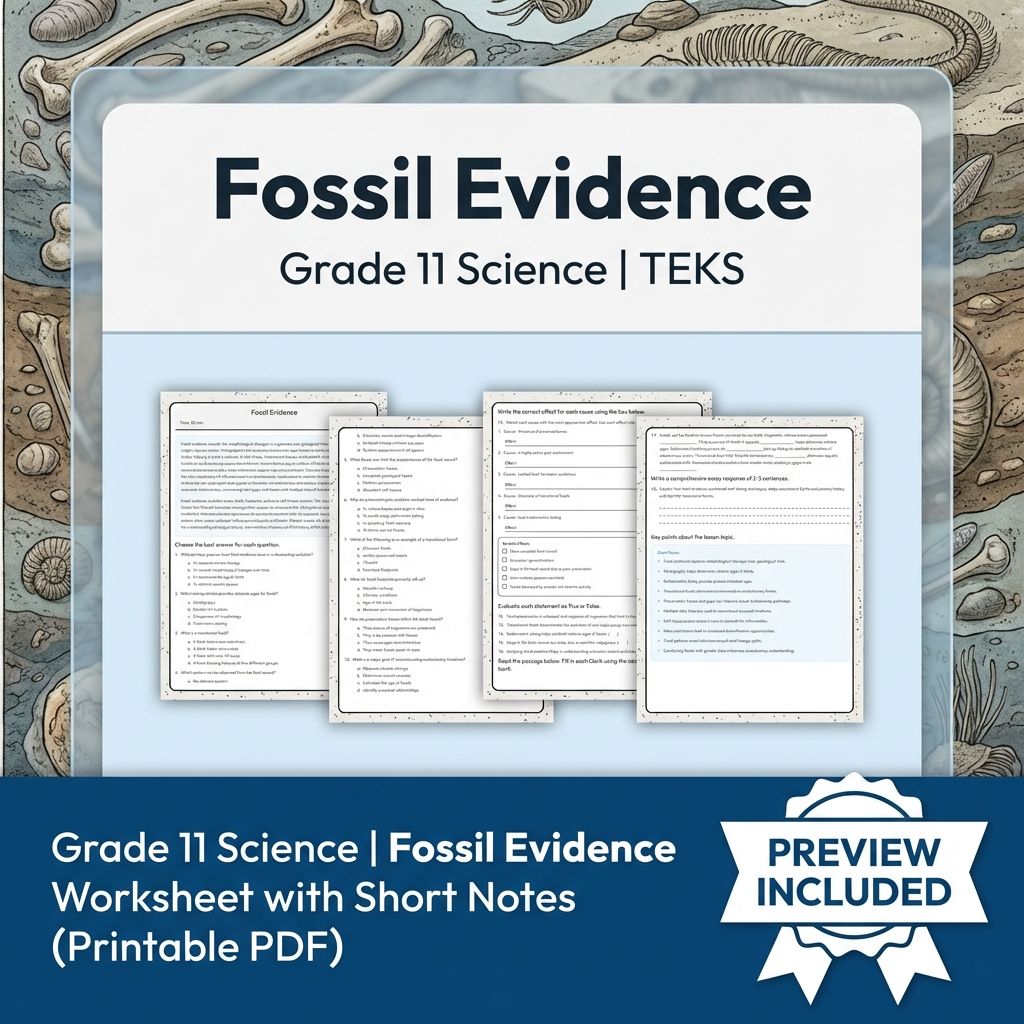 Grade 11 Science Worksheet Bundle | Genetics, Evolution & Human Body (PDF) — included worksheet 27