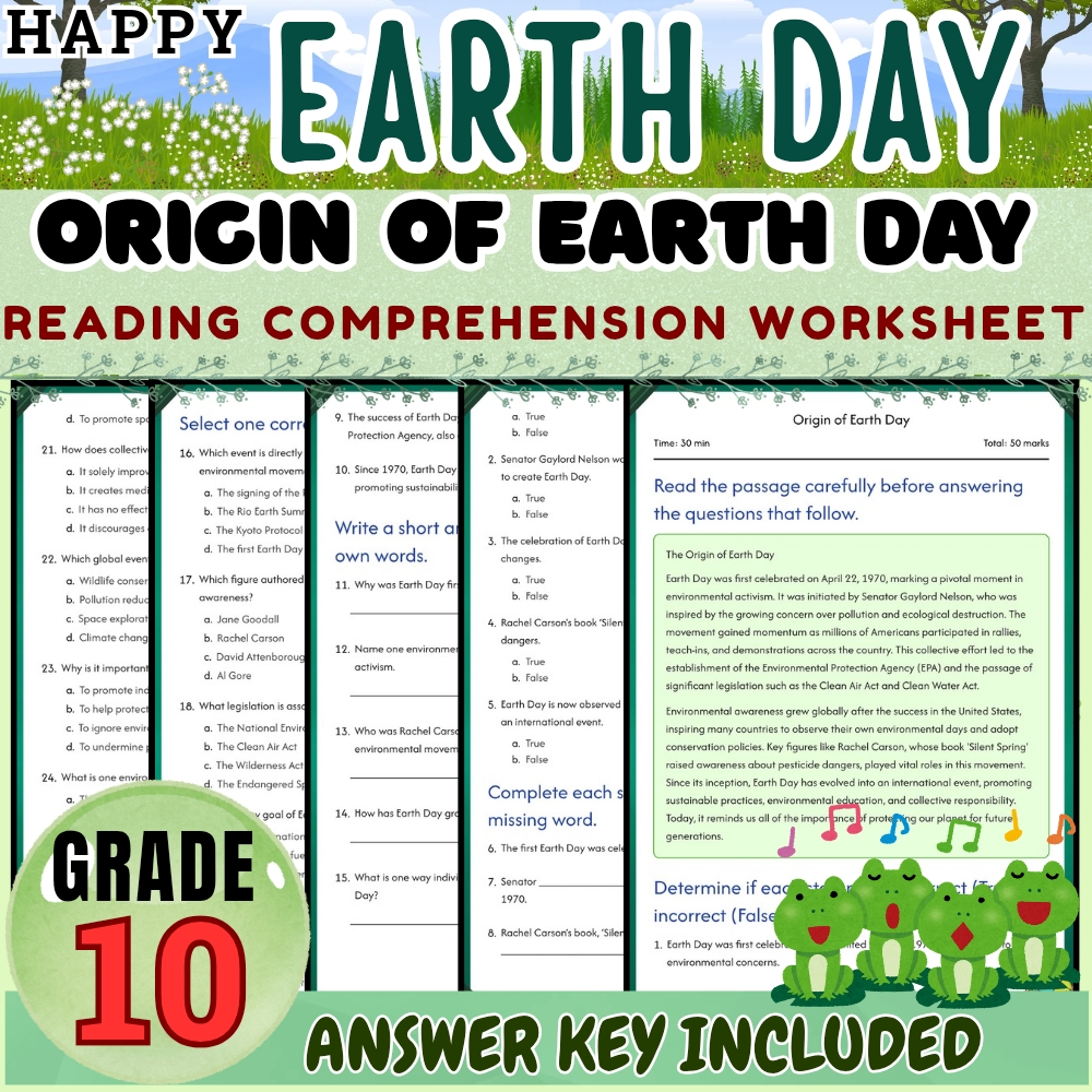 Grade 10 Science | Seasonal Environmental Challenges & Earth Day Unit Bundle — included worksheet 2