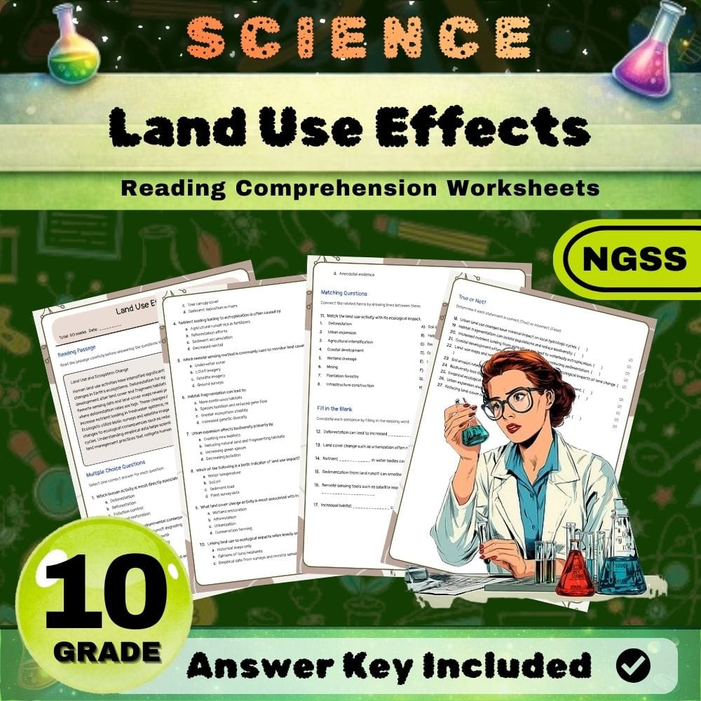 Grade 10 Science NGSS Bundle | Worksheets for Earth, Life & Physical Sciences — included worksheet 24