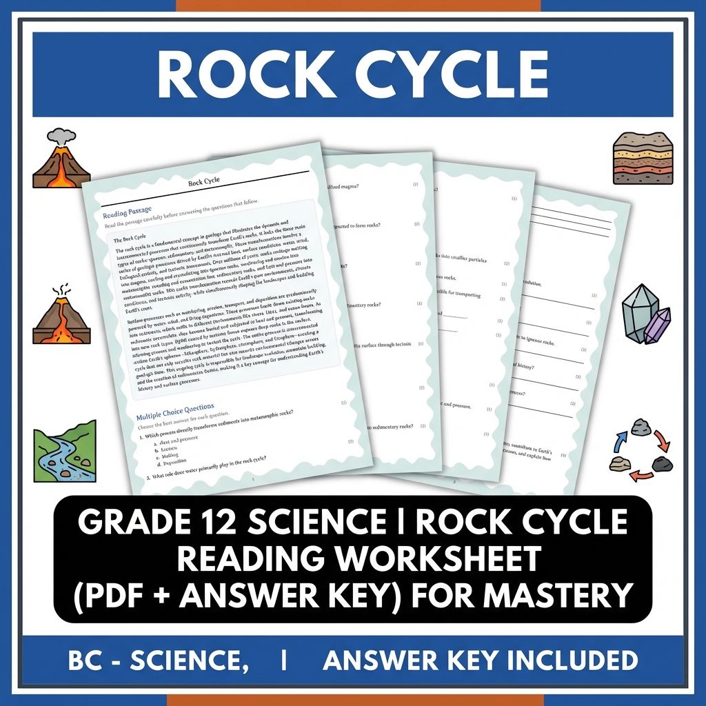 Grade 12 Science | Rock Cycle Reading Worksheet (PDF + Answer Key) for Mastery
