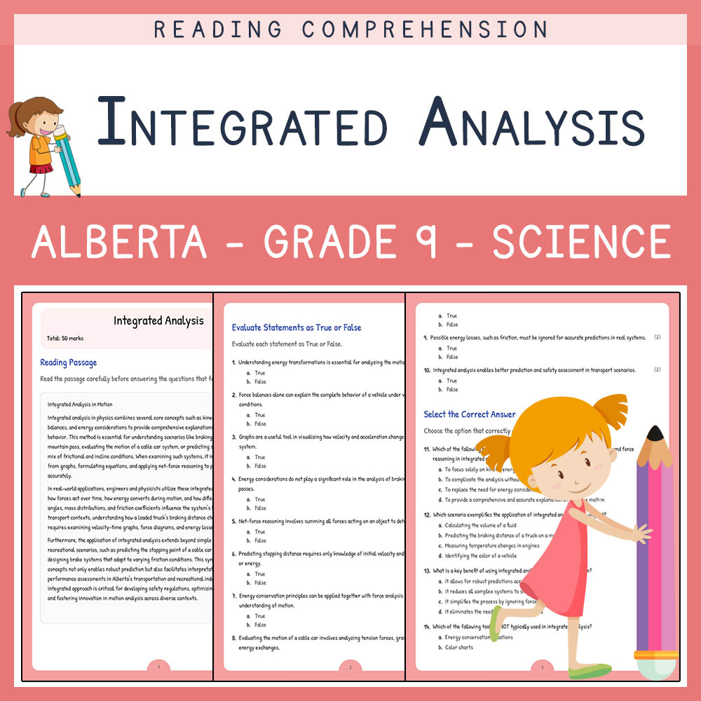Grade 9 Science worksheet elena worksheet — Grade 9 Science Worksheet | Integrated Analysis | Alberta Standards — page 1