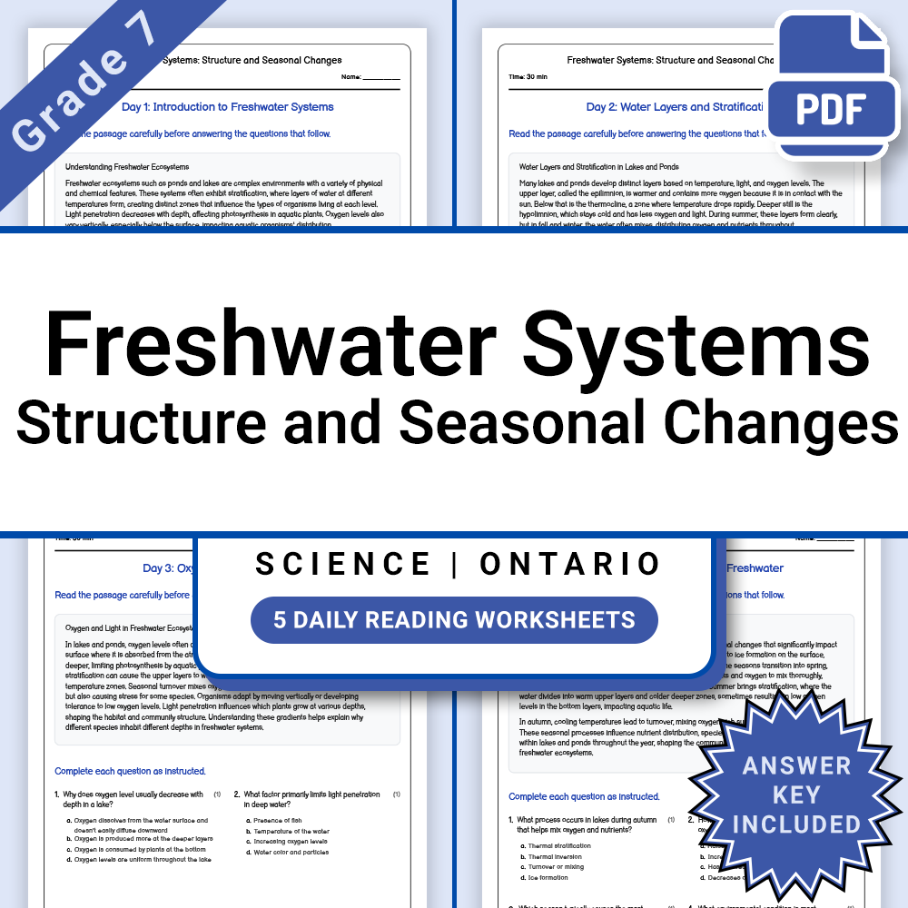 Grade 7 Science Lesson Group Bundle | Ecology & Ecosystems Framework — included worksheet 4