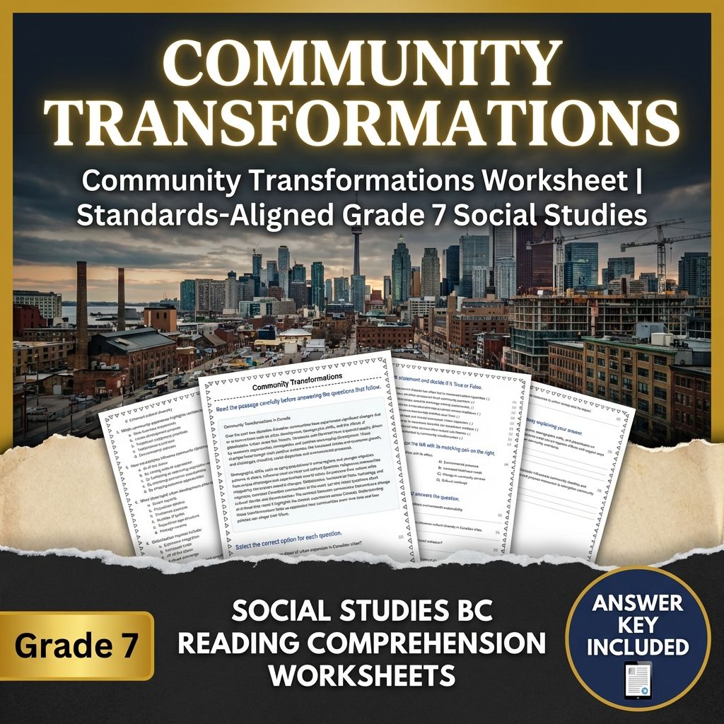 Community Transformations Worksheet | Standards-Aligned Grade 7 Social Studies