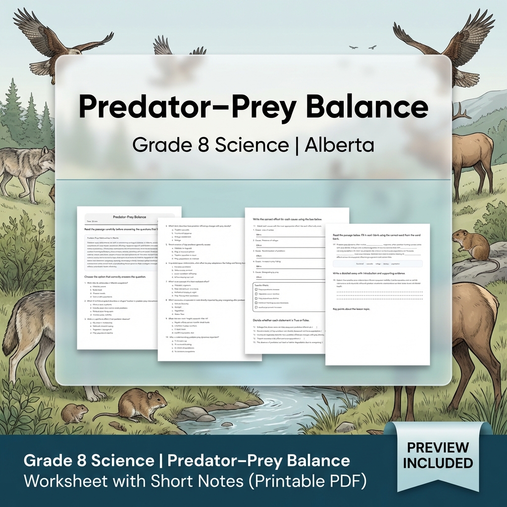 Grade 8 Science | Interactions & Ecosystems UNIT Worksheet Bundle  — included worksheet 7