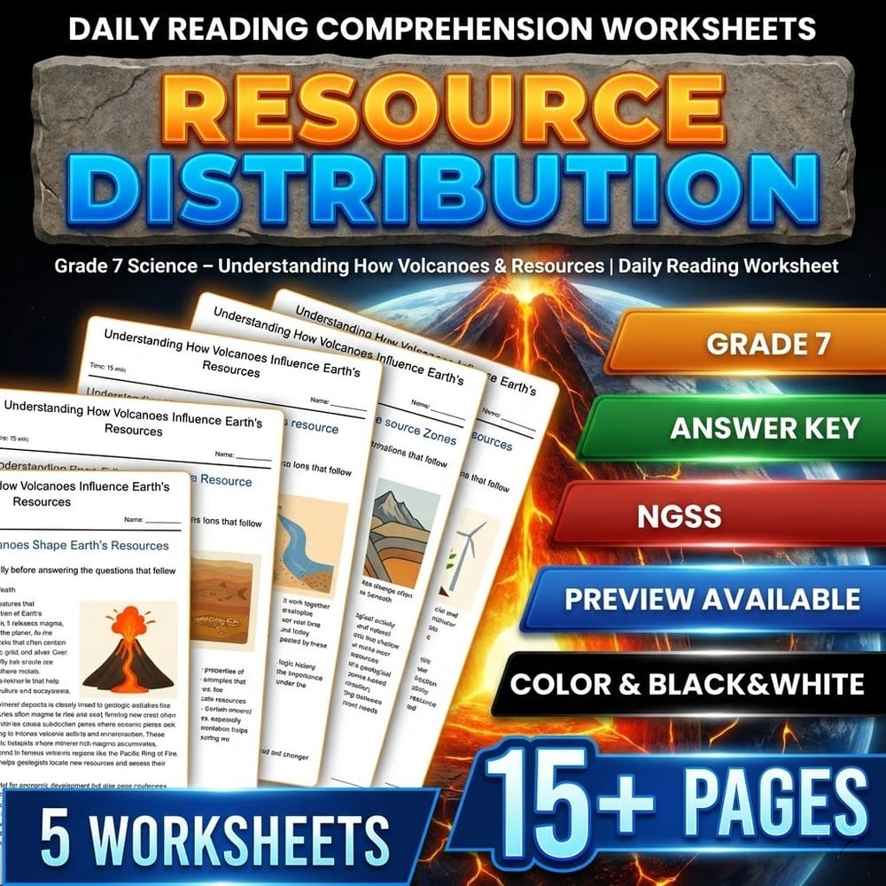 Natural Disasters and Environmental Impacts Grade 7 Worksheets Bundle | NGSS — included worksheet 2